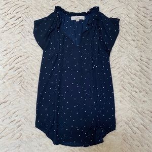 Loft navy star print blouse